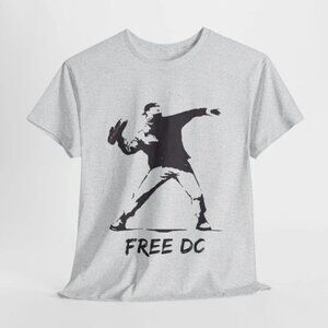 Banksy Free DC Statehood Advocate Tee, Anti-Trump Shirt, Abolish ICE Shirt